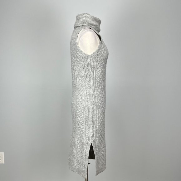 House of Harlow 1960 Sleeveless Cable Knit Sweater Dress Gray Turtleneck size M - Picture 5 of 13